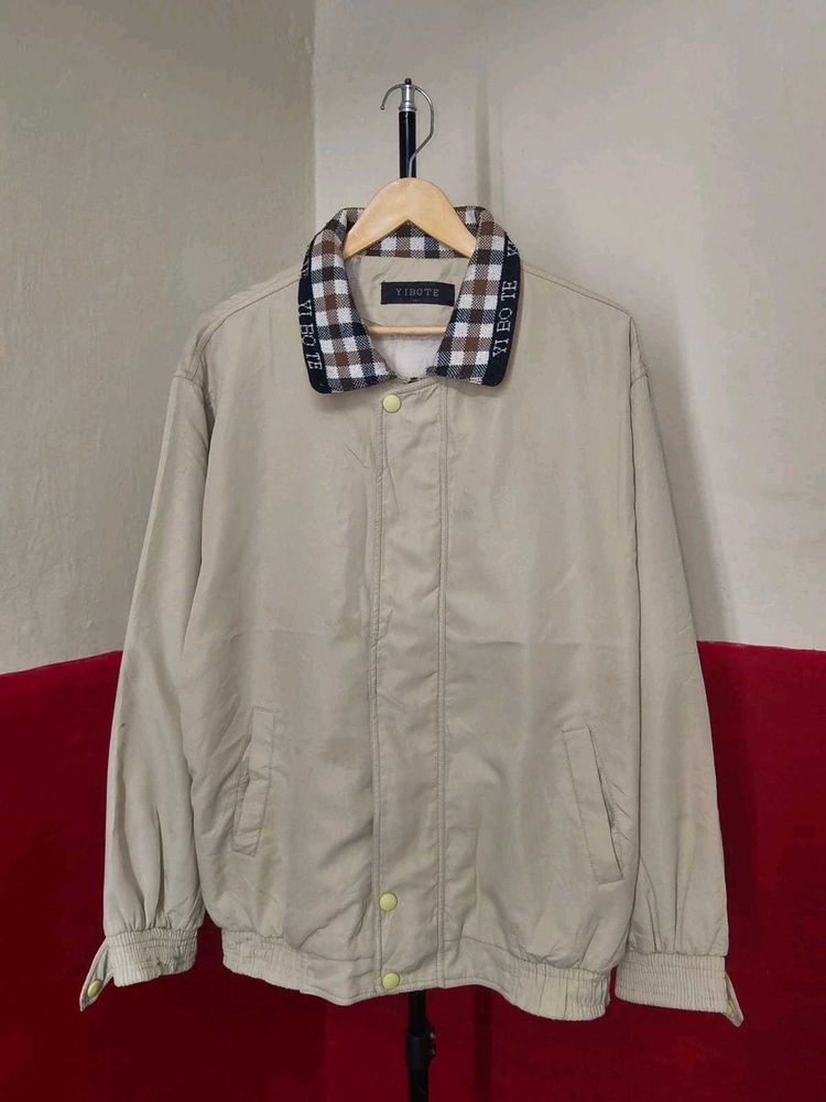 Stylish Beige Bomber Jacket