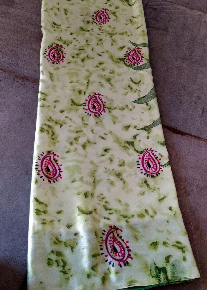 Green Silk Shiny Saree