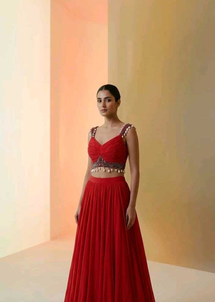 Stunning Red Lehenga Choli Set