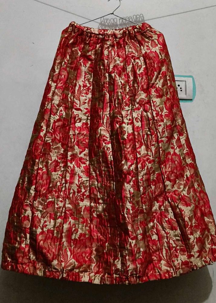 Red Floral Print Maxi Skirt