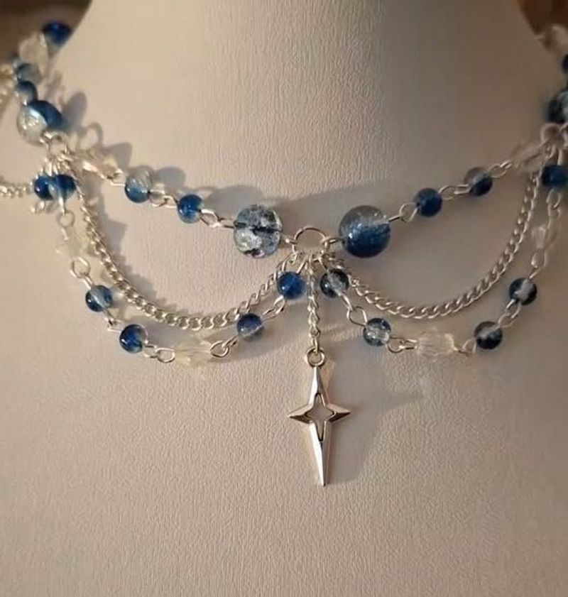 Boho Star Charm Beaded Choker Necklace