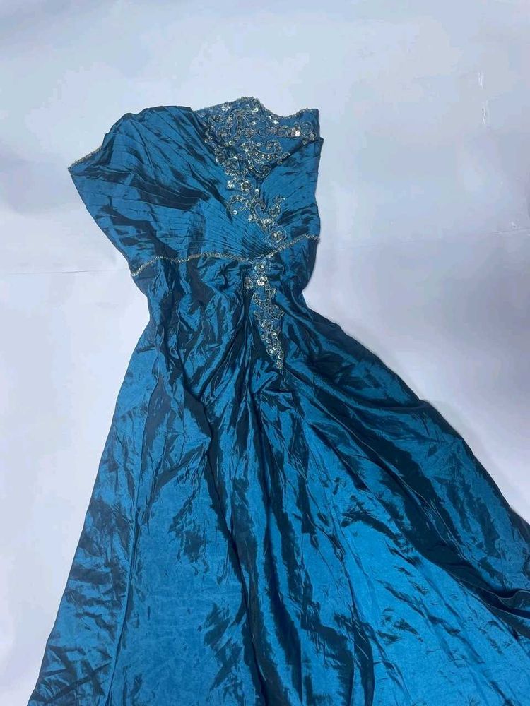 Stunning Teal Embellished Gown