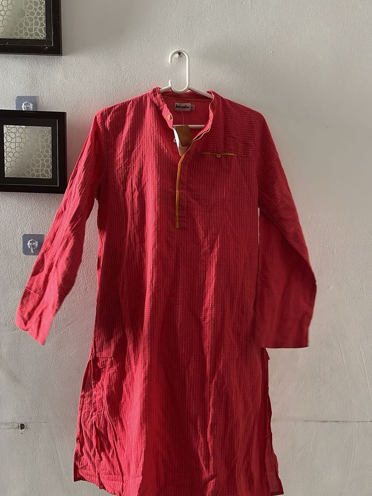 Boy’s Red Striped Kurta