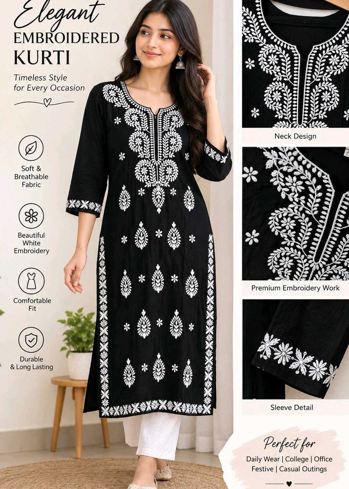 Elegant Embroidered Kurta