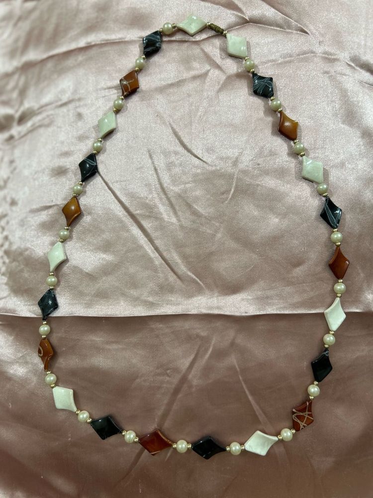 Unique Diamond Beaded Necklace