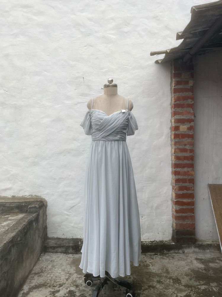 Elegant Grey Evening Gown