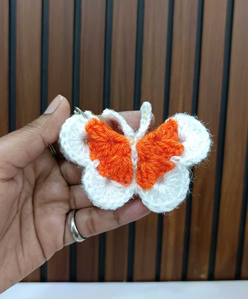 Crocheted Butterfly Keychain