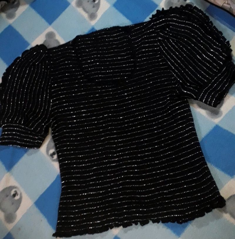 BLACK OFFSHOULDER  PARTY WEAR TOP