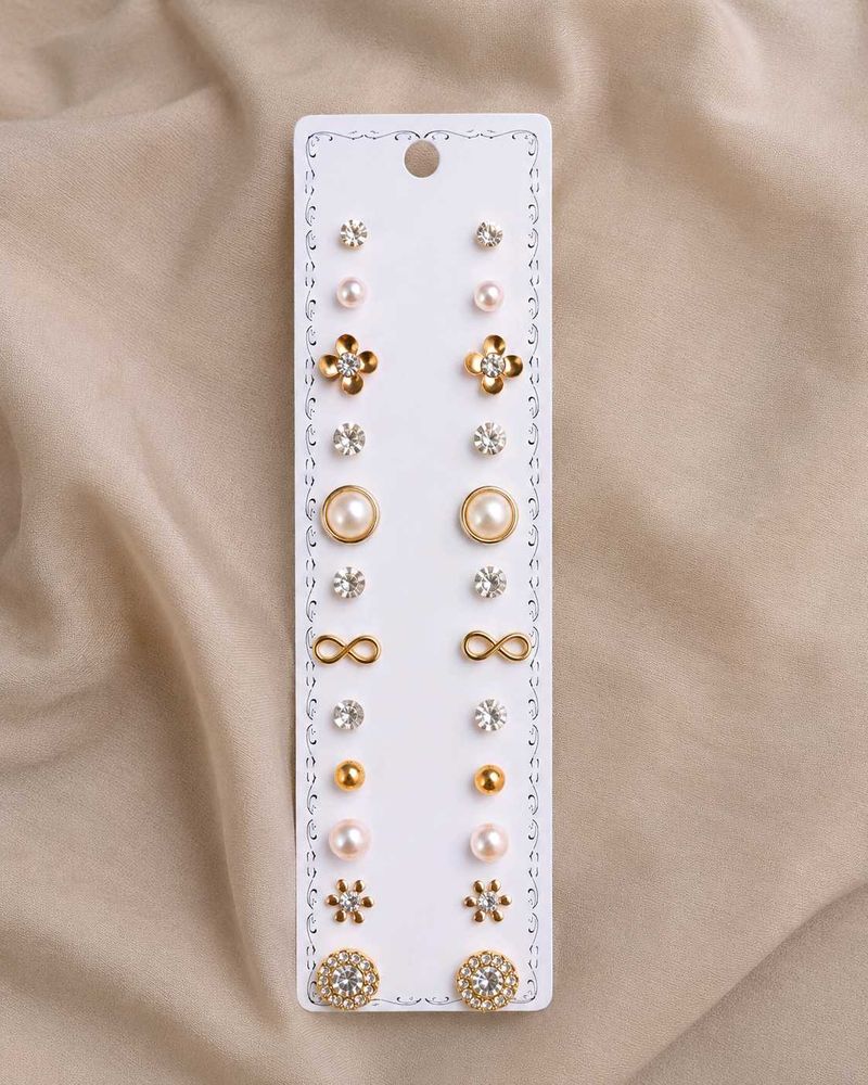 ✨ 12-Pair Minimal Stud Earrings Set