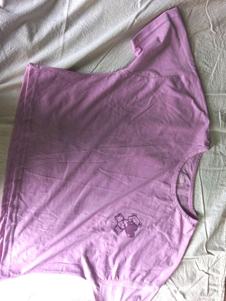 Lilac Bear Graphic Tank Top