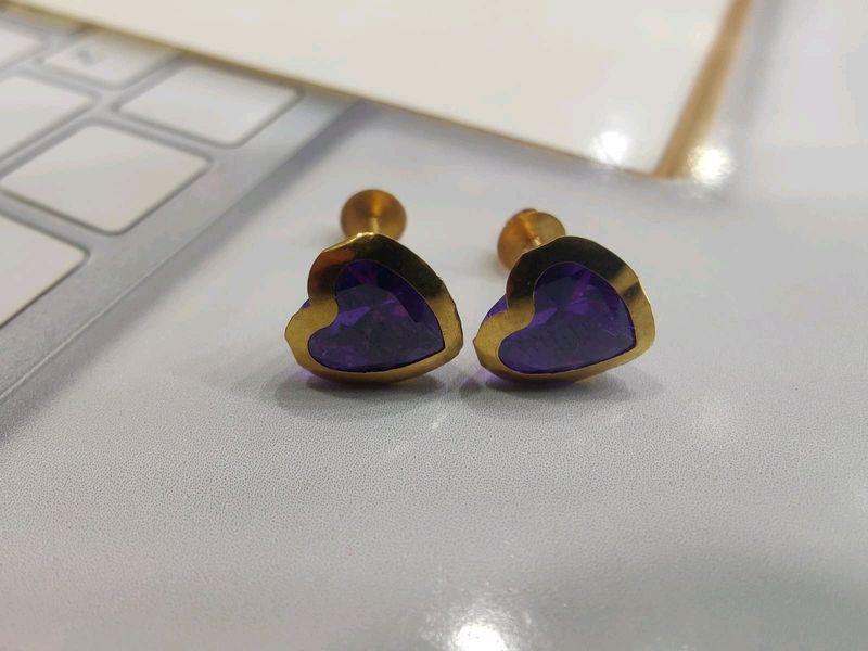 18 K Gold Earrings For Women Nd Girls