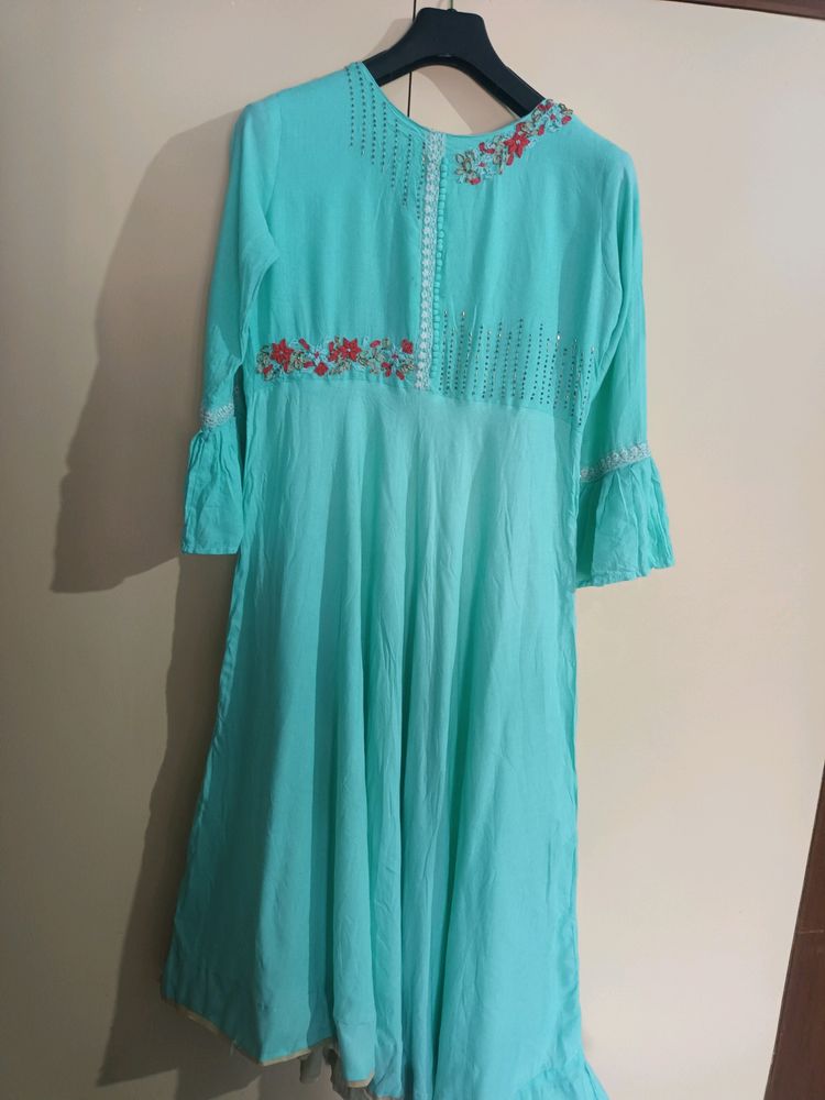 Beautiful Teal Anarkali Kurti