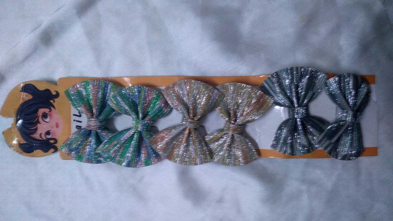 Sparkly Bow Hair Clips Set