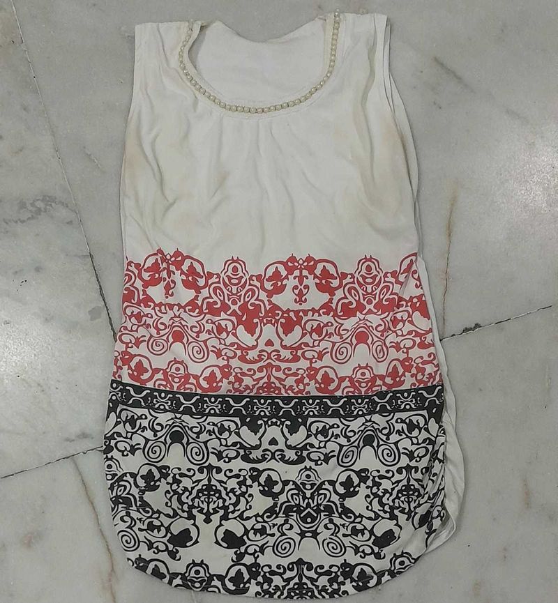 White Printed Kurta