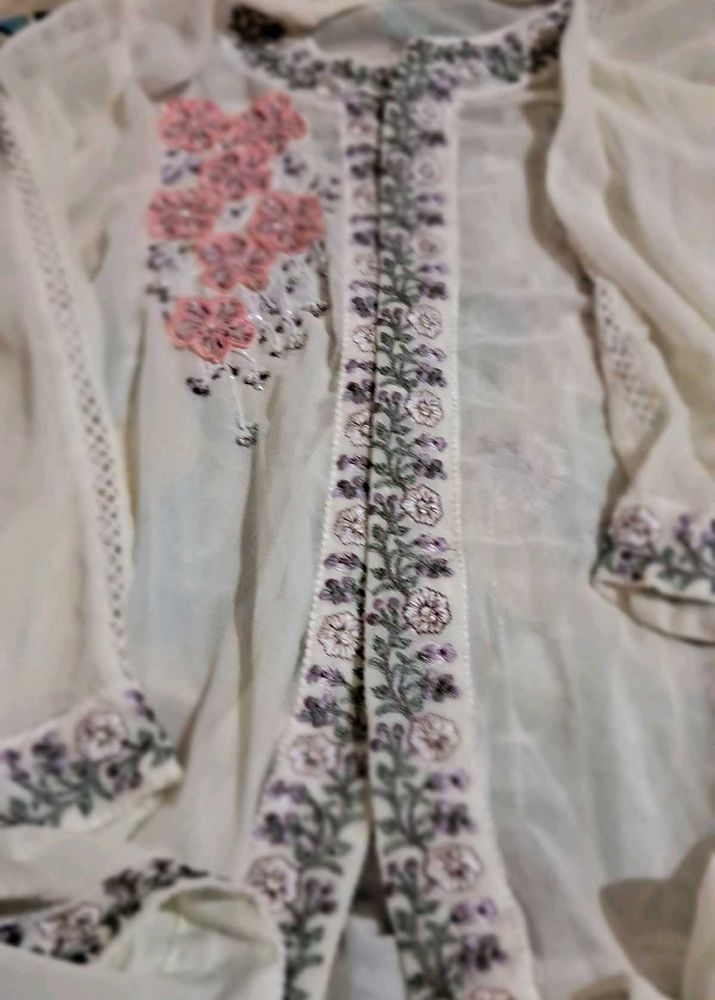 Embroidered Cream Tunic