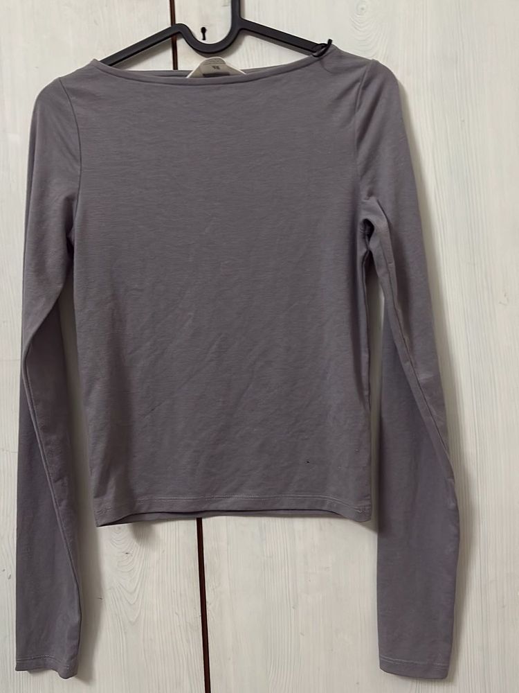 Stylish Grey Long Sleeve Top