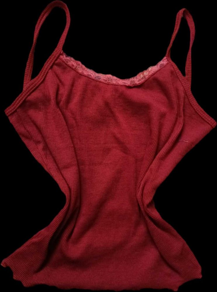 y2k maroon lace cami top