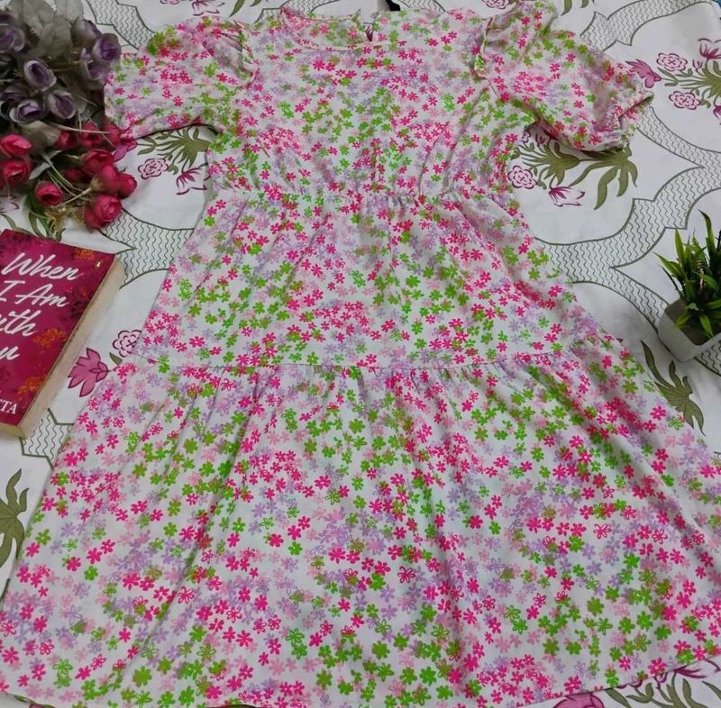 Floral Print Tiered Dress