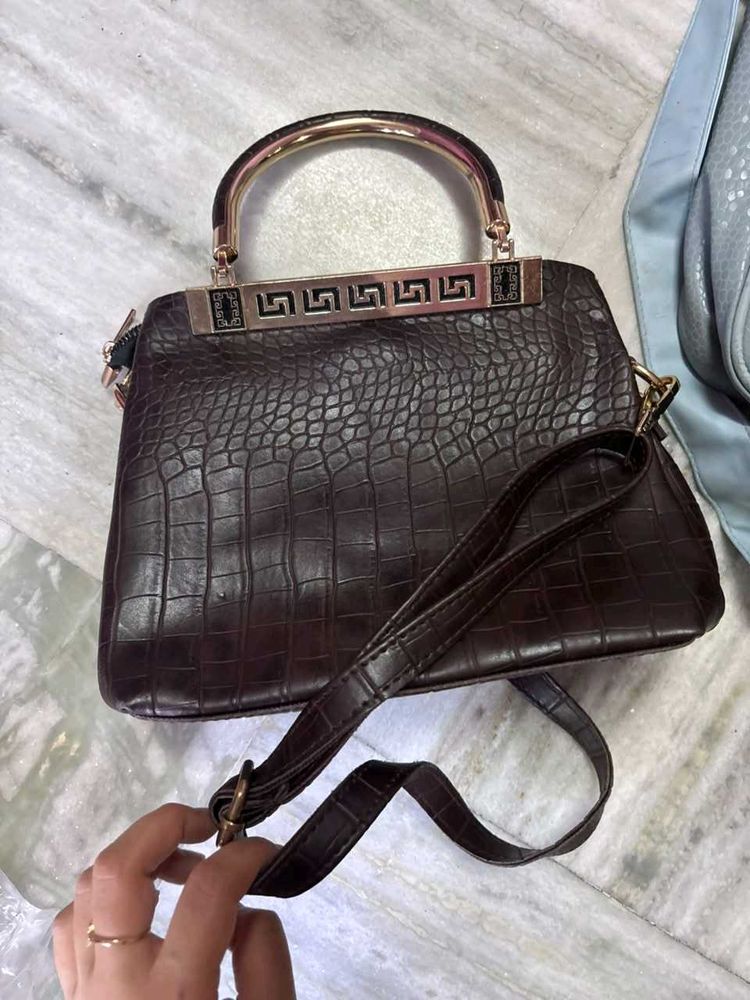 Chic Crocodile Embossed Handbag