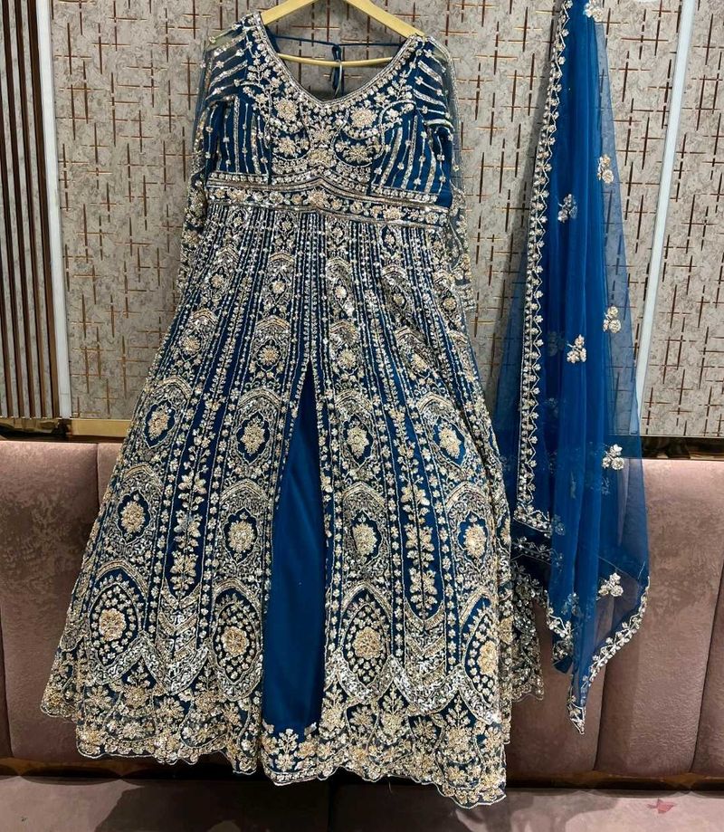 Exquisite Blue Embellished Lehenga Choli