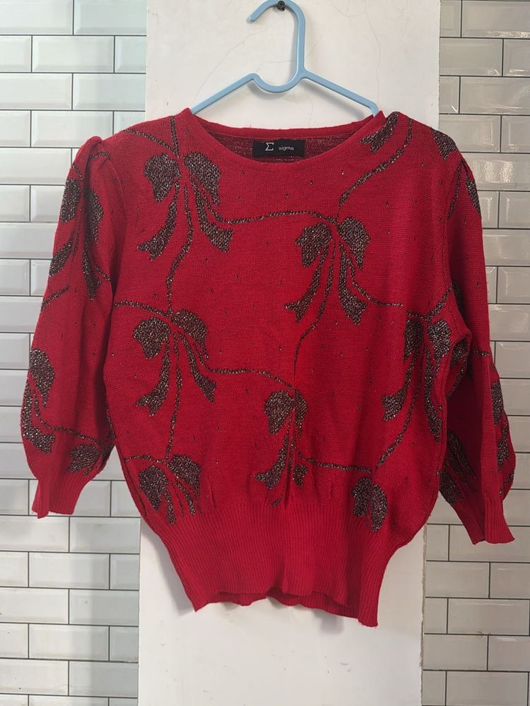 Red Blouse Woolen