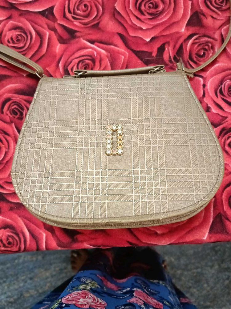 Gold sling bag