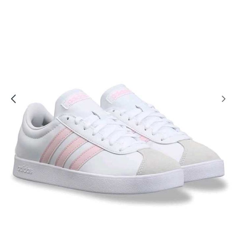 Adidas White &amp; Pink Striped Sneakers