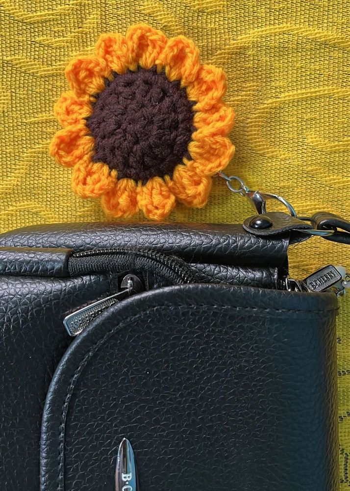 Crochet Sunflower keychain
