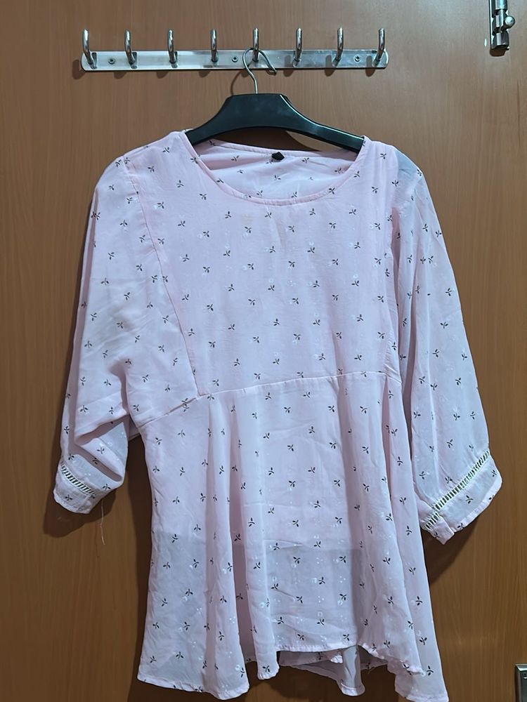 Pink Printed Kurta