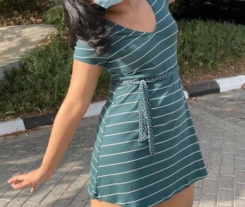 Cotton On Green Ribbed Dress | Size M