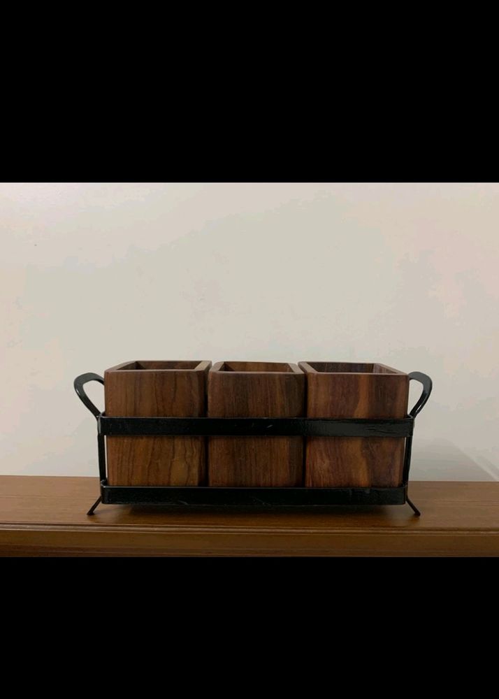 SPOON STAND IRON&amp;WOOD