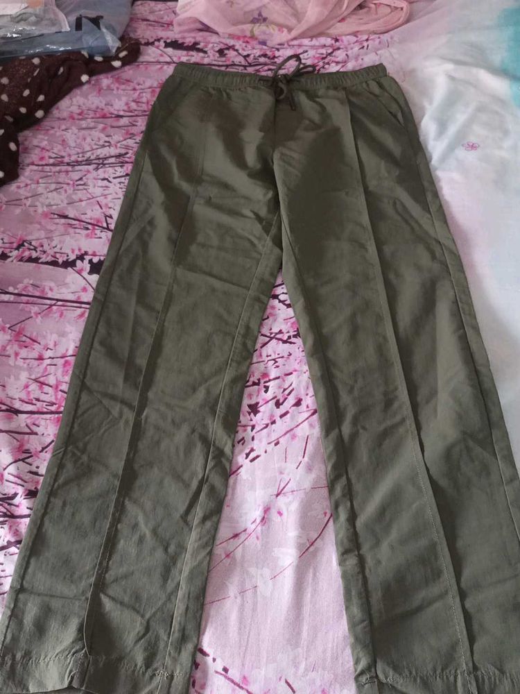 Olive Green Casual Pants