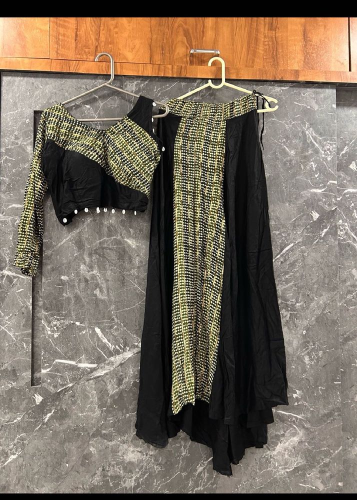 navaratri designer Black Lehenga Choli Set