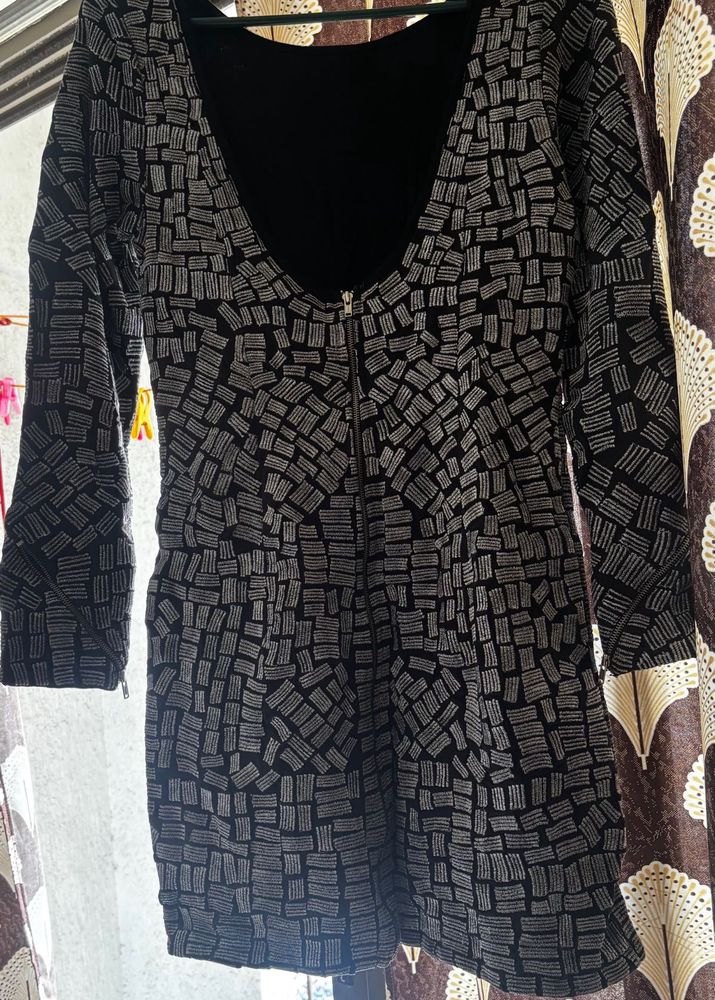 black and silver one piece western dress