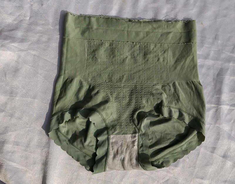 Olive Green High-Waisted Shaping Briefs