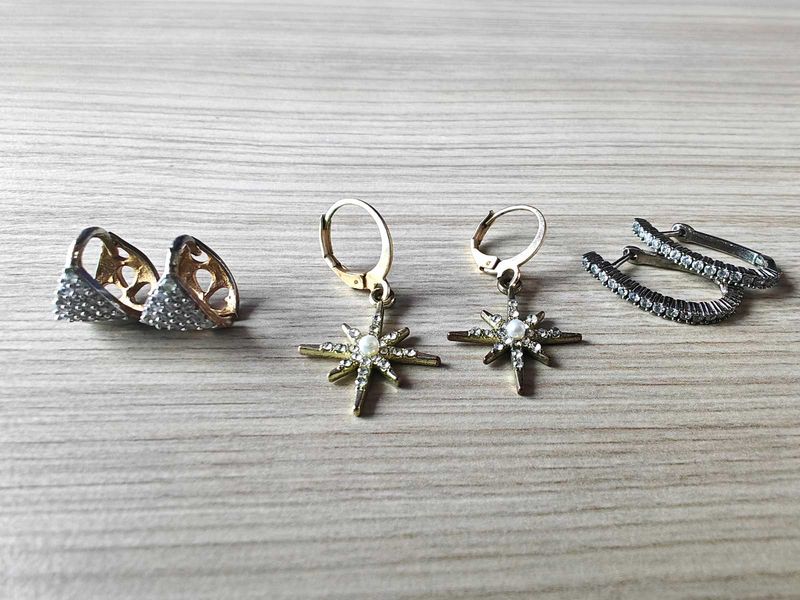 Combo of Chic Star &amp; Gemstone Earrings Set