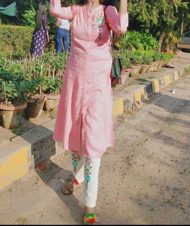 Pink Kurta with palazzo pants