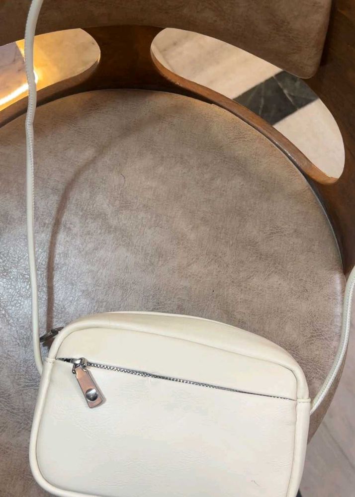 Cream Camera Crossbody Bag