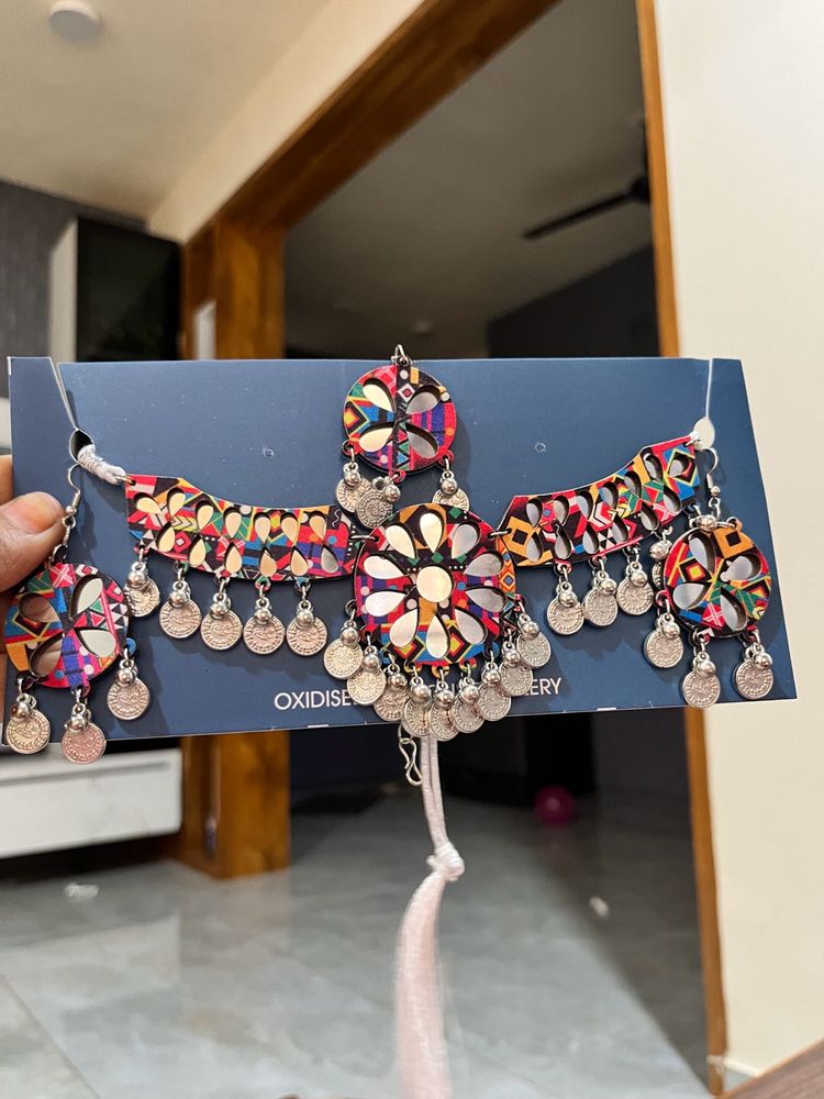 Bohemian Oxidized Silver Jewellery Set