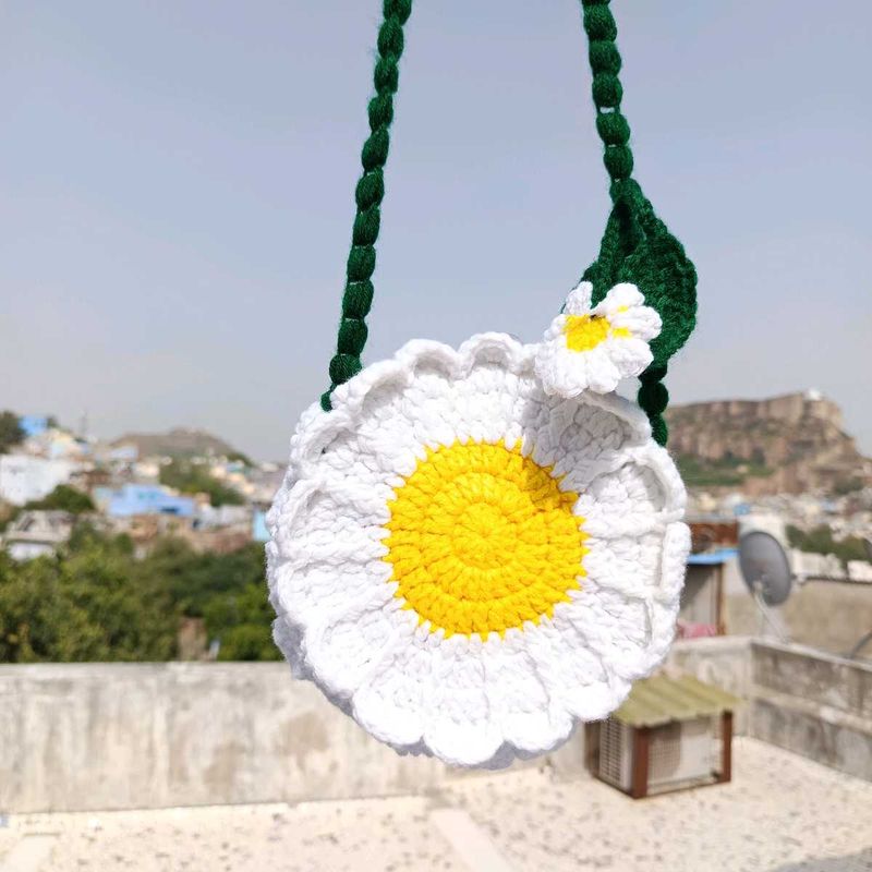 Crochet Daisy Flower sling bag 🌻🧶🎁