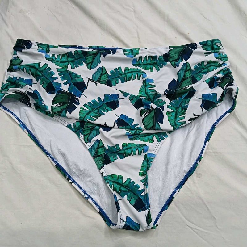 ❤️‍🔥 High-Waisted Tropical Leaf Bikini Bottom