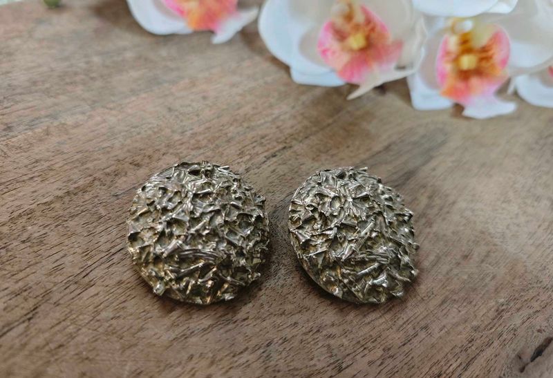 Unique Textured Vintage Statement Earrings