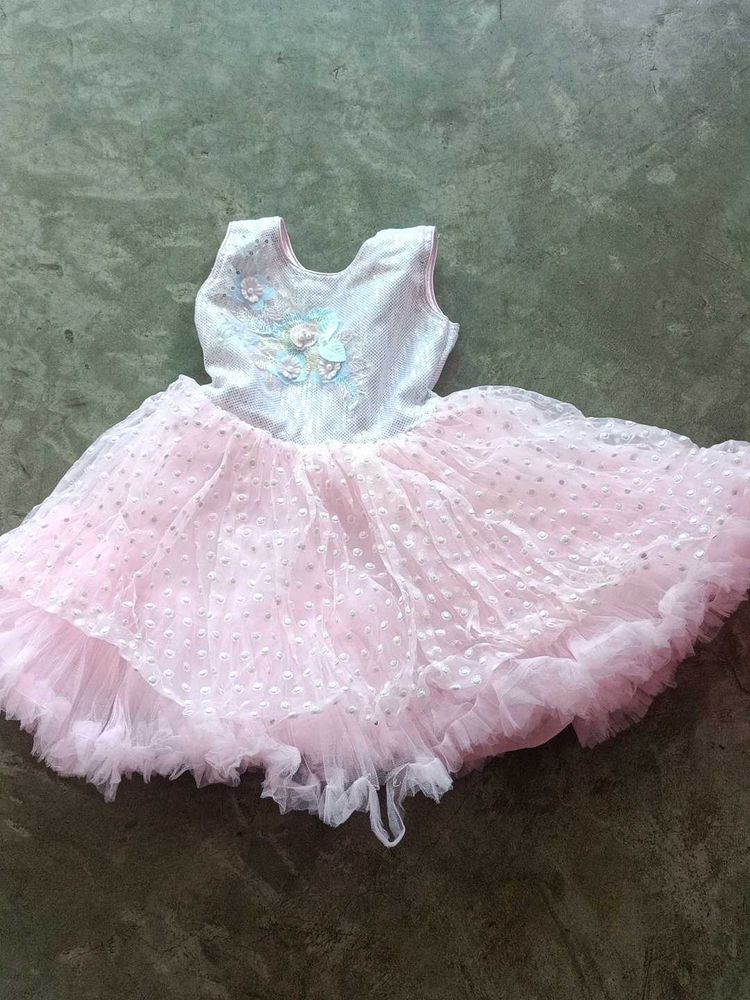 Elegant Pink Tulle Party Dress