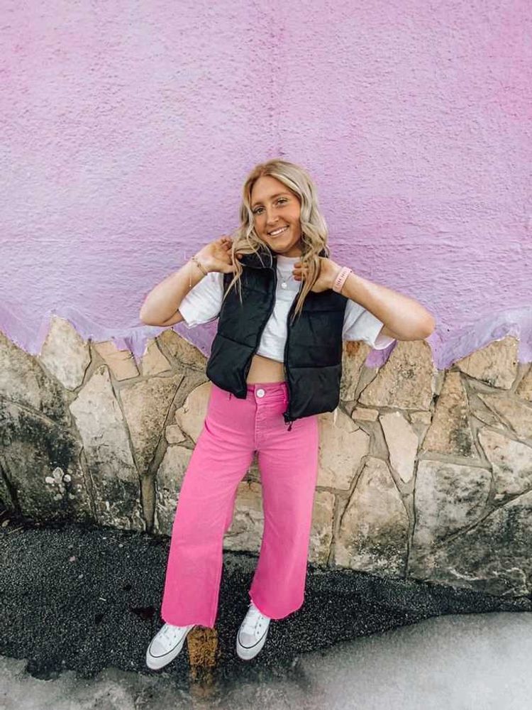 Pink Wide Leg Jeans💝