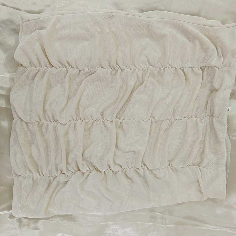 White Ruched skirt
