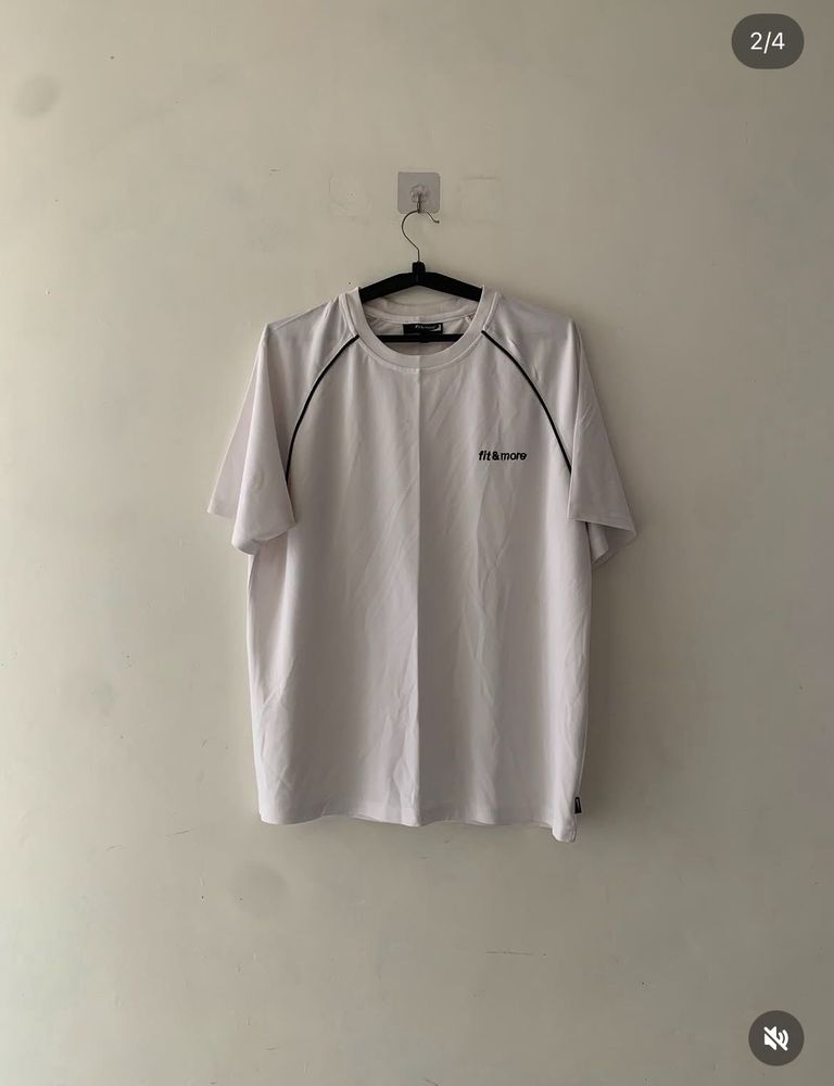 Men's White T-Shirt with Black Piping