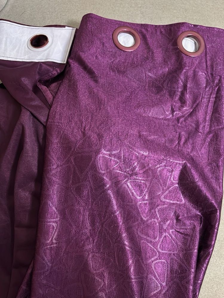 Purple Textured Curtains- Set Of 2 Door Size