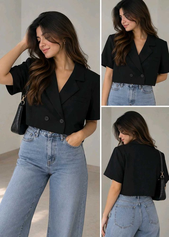 Cropped Blazer Top