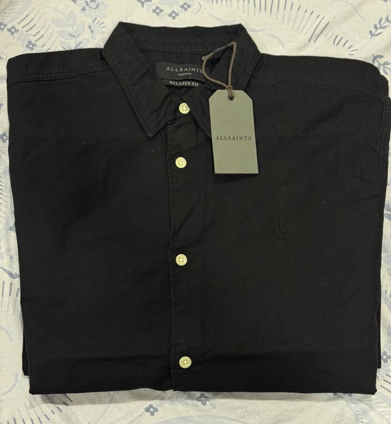 AllSaints Relaxed Fit Black Shirt