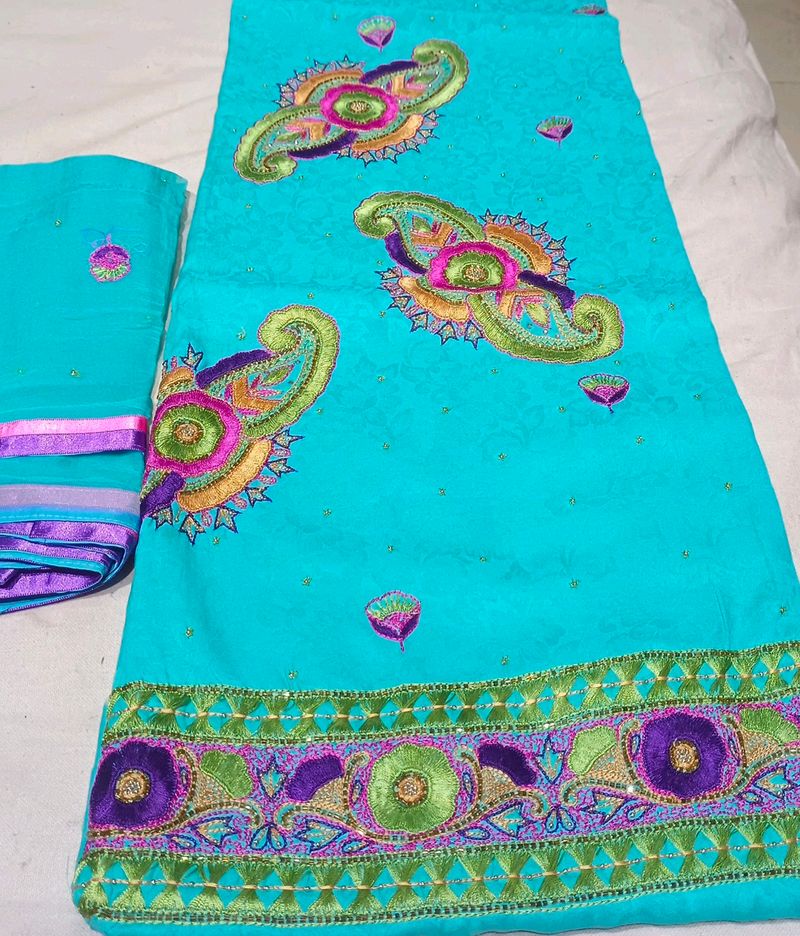 New Threads Work Suit Beautiful Duptta Pure 100%